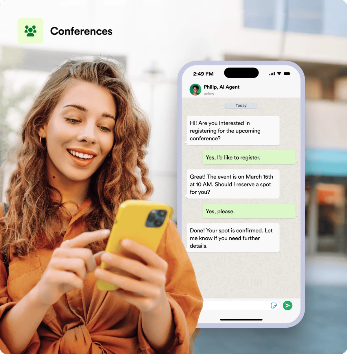 Event registration for conferences example